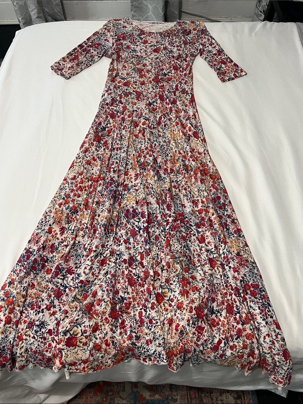 Peruvian Connection Tivoli Floral Print Pima Cotton Maxi Dress